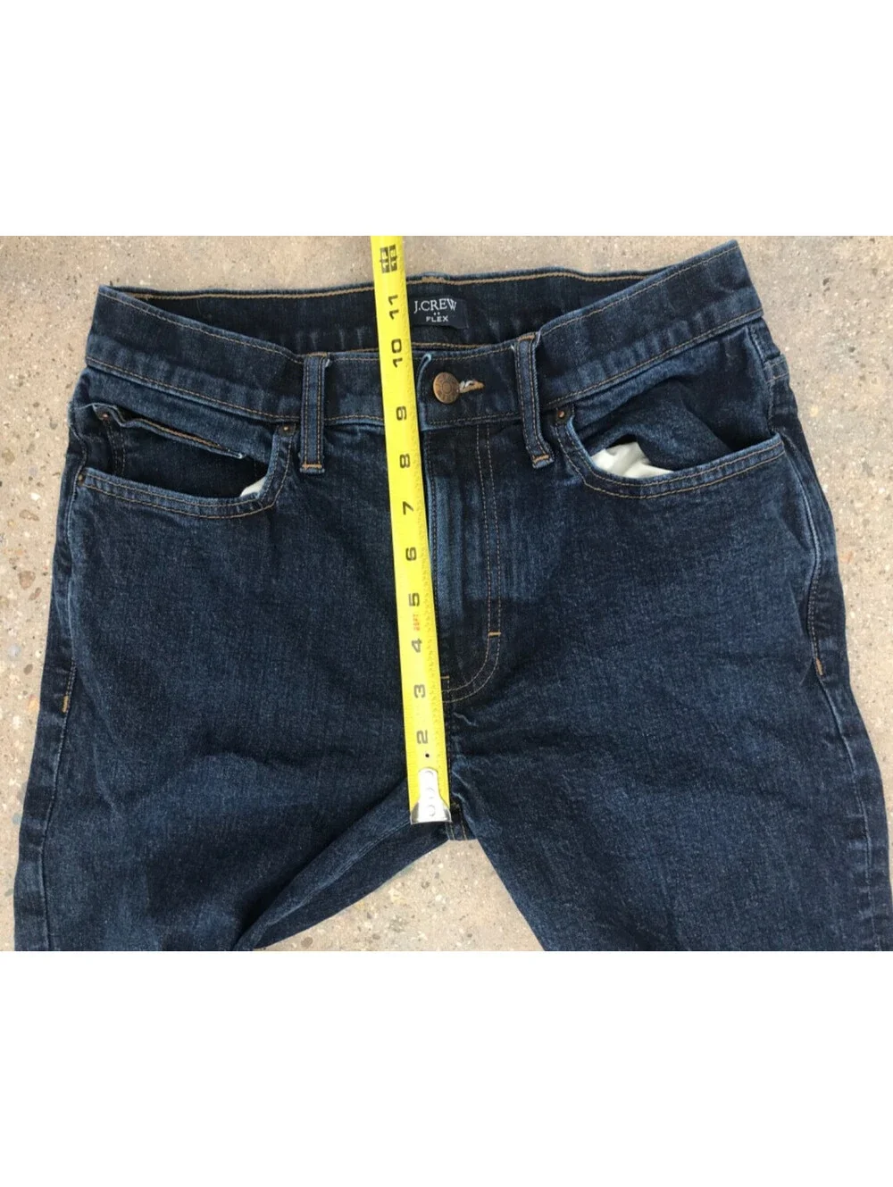 J Crew Flex Straight Jeans Mens 30x30 Blue Stretch Denim Dark Wash Clean Look